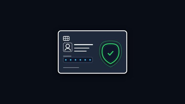 Digital User Authentication and Cyber Security Interface Animation