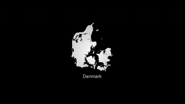 Denmark map revealing with colorful glitch effect