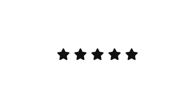 Five Star Rating Animation Filling Up for Customer Feedback