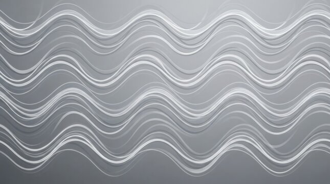 Abstract grey background with smooth glowing wave lines