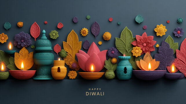 Colorful Moroccan lanterns, ceramic vases and flowers arranged as an ornate festive display, vibrant cultural decor, Ramadan celebration.