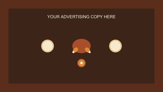 Minimalist Thanksgiving Turkey Illustration with Customizable Advertising Space for Holiday Promotions.