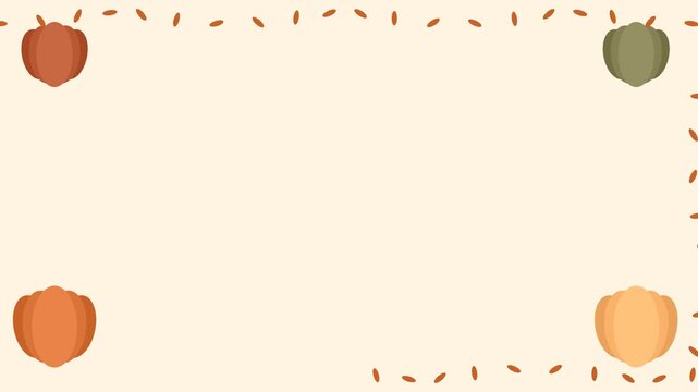 Minimalist Autumn Seasonal Background with Decorative Acorn Corners.