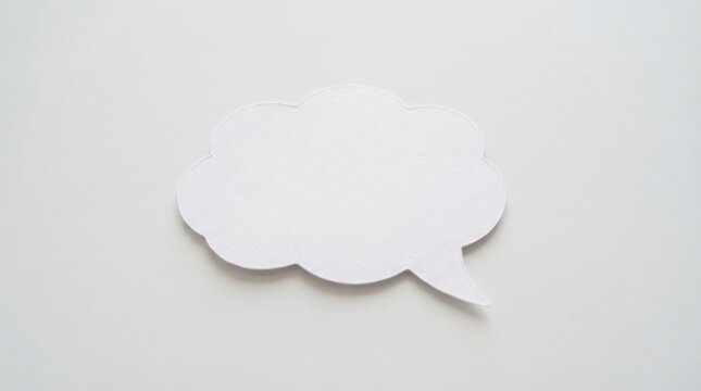 White cloud speech bubble paper craft cutout shape