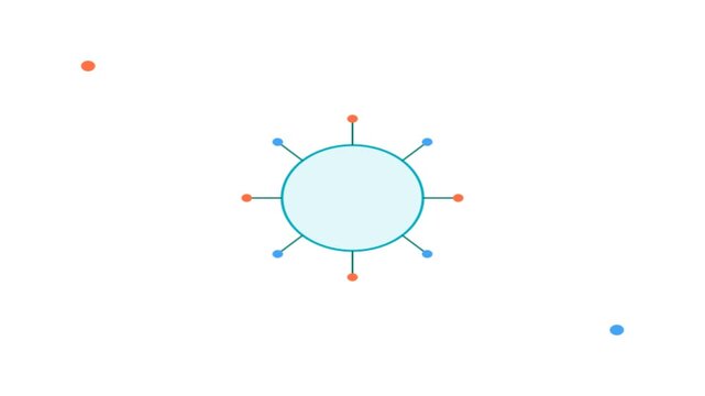 Abstract Animation of a Virus Particle Floating in a Minimalist White Environment.
