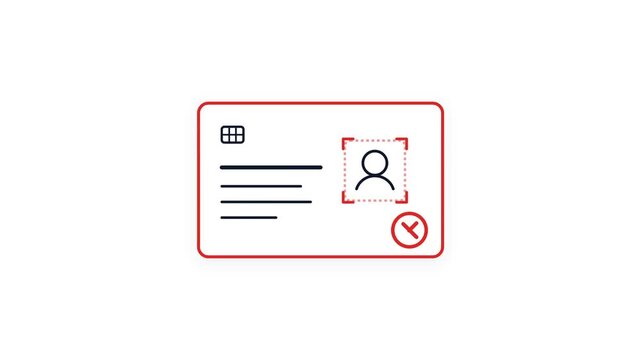 Animated ID Card Shows Failed Identity Verification