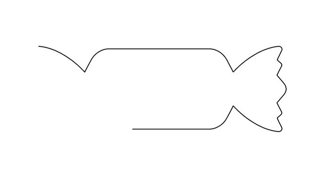 Continuous line drawing animation of candy or sweet in wrapper isolated on white background.