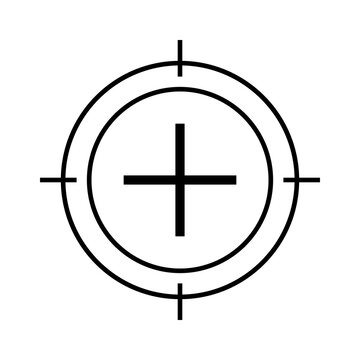 Black crosshair target symbol icon for aim and focus