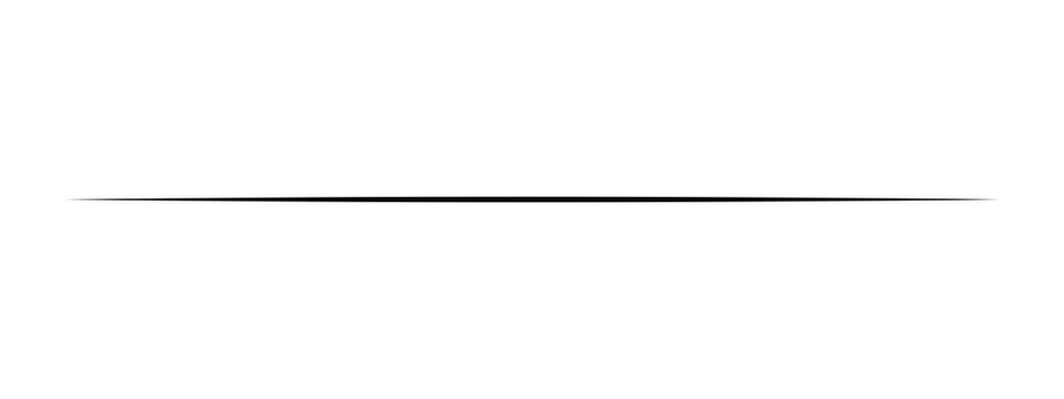 A single thin horizontal black line with tapered edges