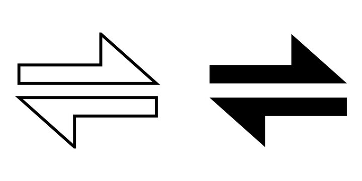 Two horizontal arrows pointing in opposite directions for exchange or swap symbols