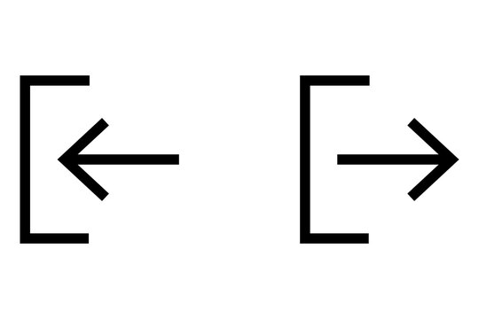 Black log in and log out arrow icons showing entrance and exit symbols