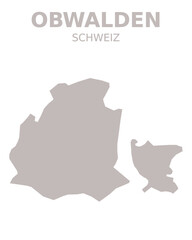 Obraz premium Obwalden Canton Map, Switzerland – Minimalist Geographic Silhouette