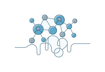 Fototapeta premium Abstract network of people icons connected by lines and nodes
