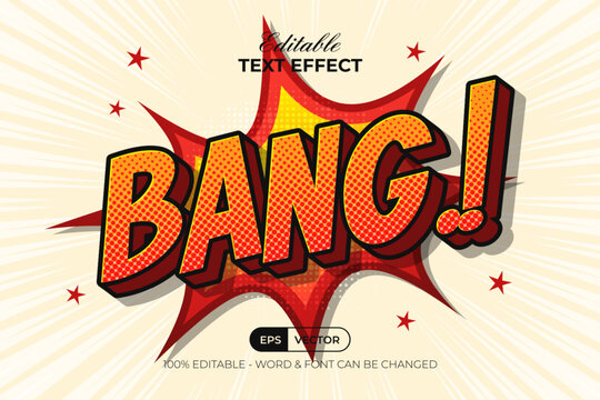 3D Bang Editable Text Effect Comic Pop Style.