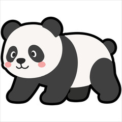 Cute giant panda illustration for animal themed projects © Jankquin