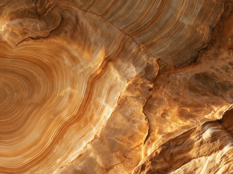 Abstract brown agate stone texture with concentric rings