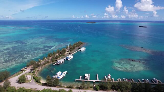 Aerial drone island footage, Saipan, Northern Mariana Islands
