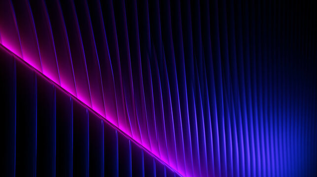 Abstract Futuristic Neon Slats Background with Pink Glow