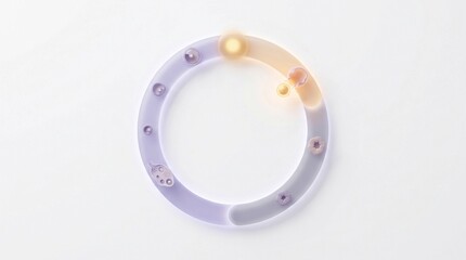 Naklejka premium Abstract 3D Illustration of Female Hormonal Menstrual Cycle and Ovulation Process on White Background