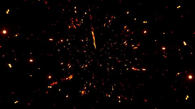 scattering fire spark particles