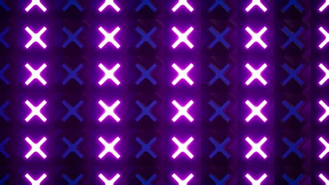 Flickering Neon Color X Shaped LED Wall Lights.