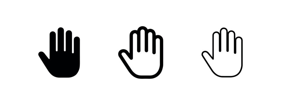 Stop hand gesture sign
