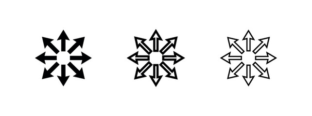 Expand arrows icon set, disperse symbol, outward direction sign © liubomir118809