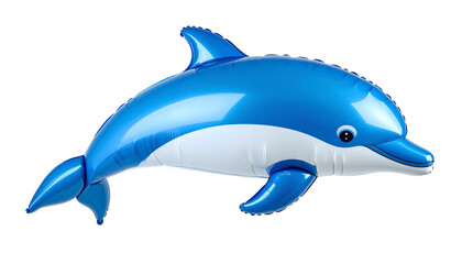Fototapeta premium Blue dolphin balloon shaped like a marine mammal for birthday parties or summer ocean themed celebrations&nbsp;