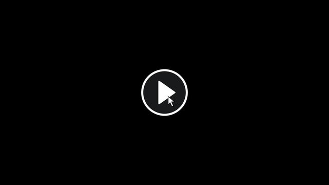 Mouse Cursor Clicking Video Play and Pause Button Animation 4K UI Graphic