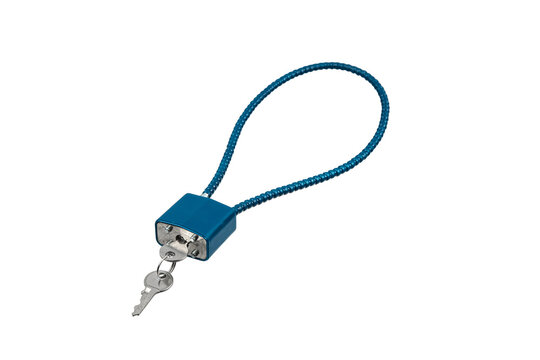 Blue cable gun lock with key
