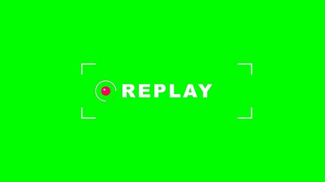 Animated Instant Replay Screen Overlay on Green Screen Chroma Key 4K Graphic