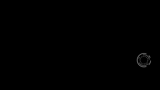 Futuristic Sci-Fi HUD Callout Line Infographic on Black Screen 4K Motion Graphic