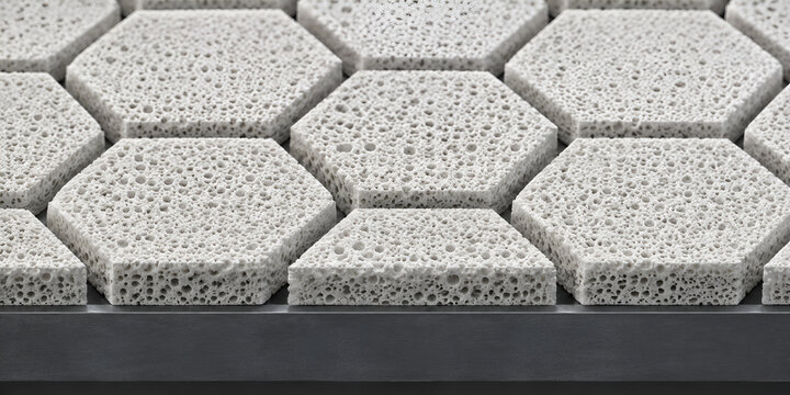 Macro 3D Render of Porous Ceramic Evaporative Cooling Wick.