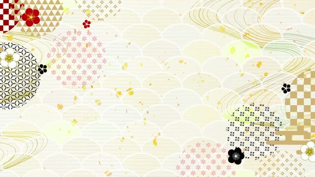 Elegant Japanese traditional floral pattern 4K