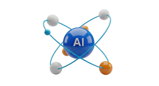 Aluminum atomic structure icon isolated on transparent background