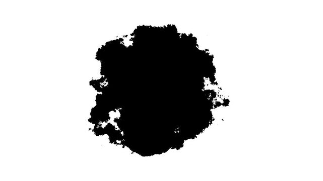 Black ink drops transition splatter on white background, 4k watercolor ink leak, paint stains and drops spreading, organic brush stroke flow, grunge splash reveal motion effect,