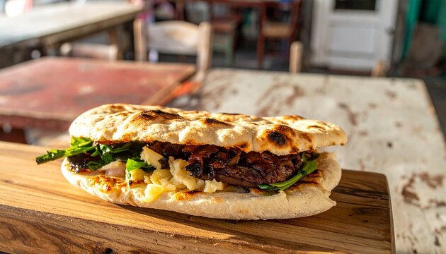 Portuguese Bolo do Caco Garlic Bread Sandwich