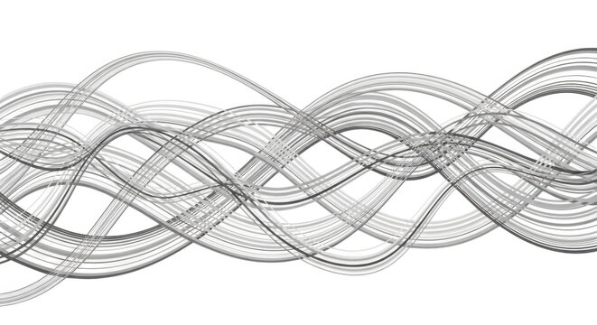 Abstract tangled wire art isolated on transparent background