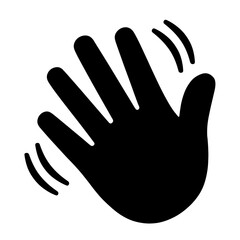 Black Hand Waving Hello Icon Transparent Background  © TX Studio