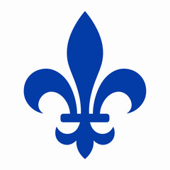 Blue Fleur De Lis Heraldic Symbol Design. © sign