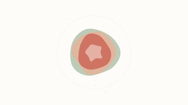 Abstract organic shape morphing animation with soft pastel colors on white background