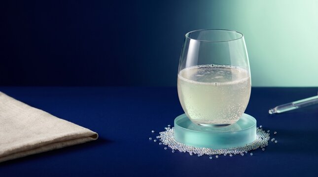 Future biotics ritual in luminous glassware