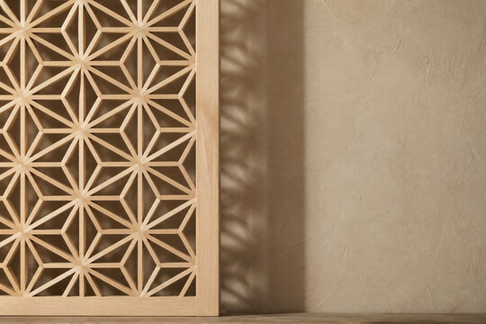 Kumiko lattice, Japanese asanoha woodwork pattern and craftsmanship