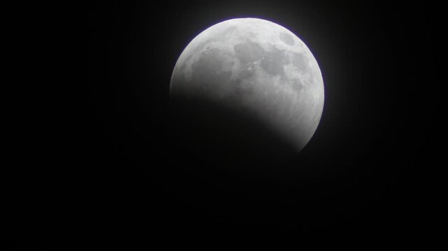 Time-lapse of a partial lunar eclipse from the beginning.
