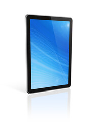 Modern Digital Tablet with Blue Touchscreen Isolated on White © 靠谱 不
