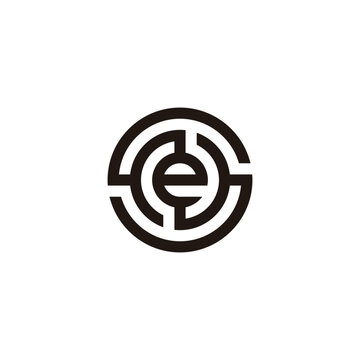 Letter S, N and e circle, target geometric symbol simple logo vector
