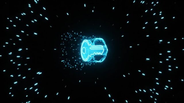 Password Key Security Access Holographic Icon Animation