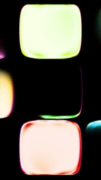 Neon Pink and Purple Glowing Rounded Buttons Seamless Loop Animation
