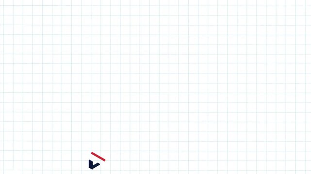 Red arrow rising on a three dimensional grid chart against a white graph paper background with directional arrow moving moving upward video red presentation performance development improvement