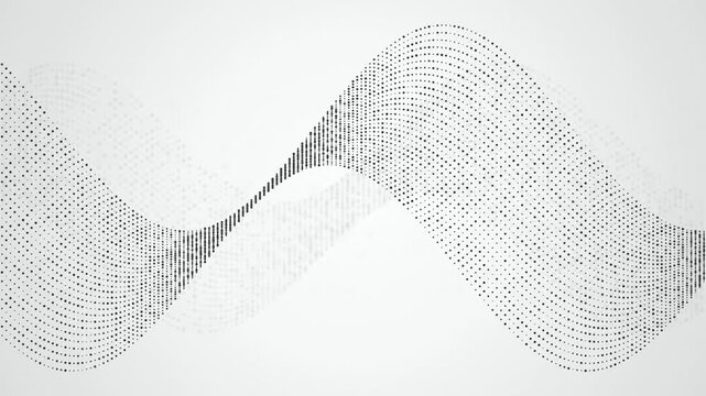 Black halftone particle wave seamless loop motion background